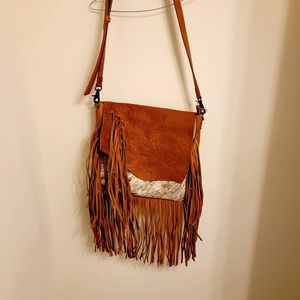 American Darling Genuine leather fringe country style purse